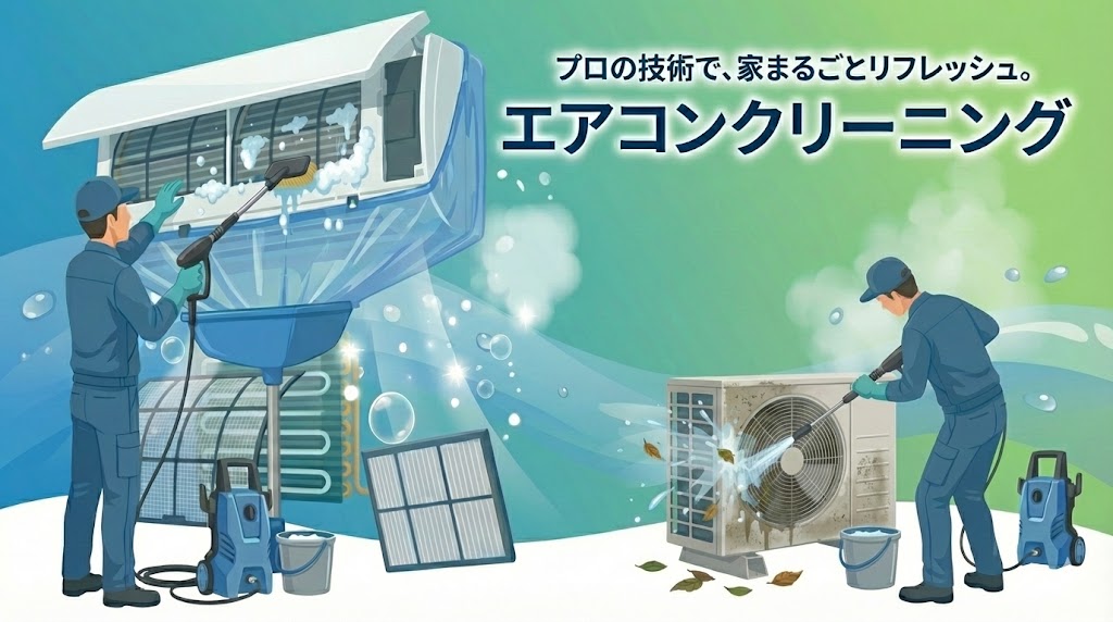 エアコンクリーニング作業中